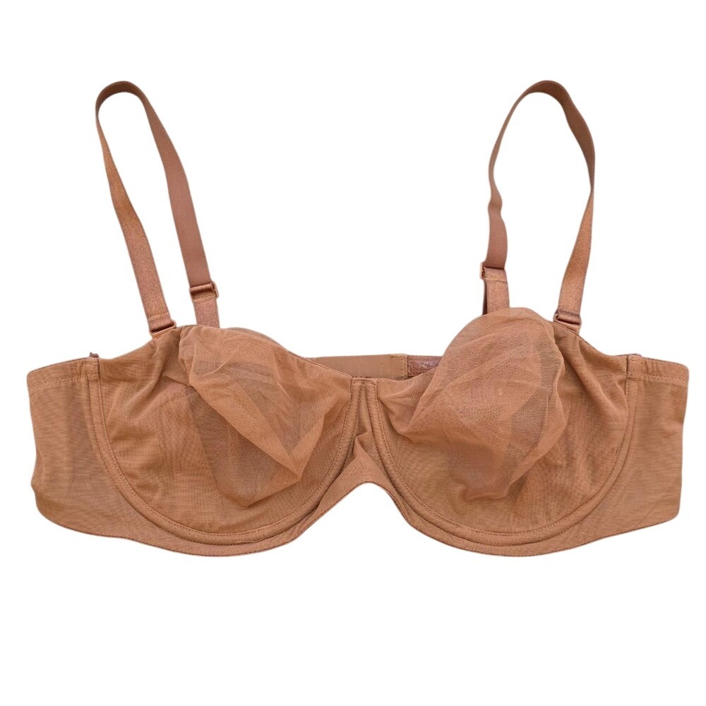 SKIMS Mesh Convertible Strapless Underwire Bra Sienna 40C Sheer Unlined Multiway